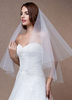Einf mariage voiles Edge perles ovales à deux paliers Tulle voile avec Comb(150*150cm)
