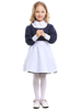 Enfant Robe De Bonne Cosplay Costume Bleu Foncé Robe De Fille Déguisement Carnaval Halloween