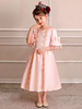 Enfants Cadeau Noël Rétro Costume Filles Robe Rococo Royale Rose Arcs Dentelle Satin Demi Manches Robes Vintage Robe de Princesse Fille Déguisement Halloween Baptême