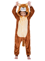 Enfants Cadeaux Noël Lion Kigurumi Carnaval Pyjamas Flanelle Hiver Vêtements De Nuit Mascotte Animal Déguisement Halloween Costume Carnaval
