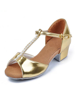Enfants Chaussures De Danse Or À Bout Ouvert Strass T Type Latin Danse Chaussures De Danse De Salon