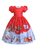Enfants De Noël Cosplay Imprimer Robe De Patineur Rouge Enfants Cosplay Costumes Déguisements Halloween