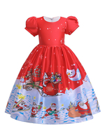 Enfants De Noël Cosplay Imprimer Robe De Patineur Rouge Enfants Cosplay Costumes Déguisements Halloween