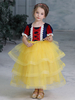 Enfants Déguisements Halloween Cosplay Neige Blanche-Robe Jaune Enfant Princesse Cosplay Costumes