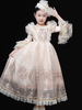 Enfants Déguisements Halloween Costumes Broderie Dentelle À Volants Champagne Princesse Kid Robe