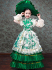 Enfants Déguisements Halloween Costumes Dentelle Ruffle Vert Robe Princesse Enfant
