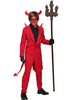 Enfants Halloween Costumes Diable Rouge Polyester Top Chapeaux Garçons Cosplay Costume Ensemble Complet