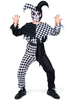 Enfants Halloween Costumes Noir Polyester Capuche Combinaison Joker Cosplay Costume Ensemble Complet