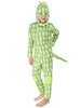Enfants Halloween Costumes Vert Clair Polyester Lézard Cosplay Combinaison Costume De Vacances Ensemble Complet