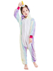 Enfants Kigurumi Carnaval Pyjama 2021 Licorne Arc En Ciel Bande Toilette Facile En Flanelle Combinaison Déguisements Halloween