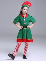 Enfants Noël Elfe Costumes Fille Robes Manches Demi Set 3 Pièce Déguisements Noël Cadeau Enfant
