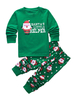 Enfants Noël pyjamas vacances filles garçons père noël vert rayé haut et pantalon ensemble Déguisements Halloween