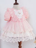 Enfants Robe Lolita Rose Volants Robe Tutu À Manches Courtes Et Culotte