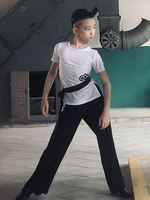 Enfants robes de danse latine filles blanches Lycra Spandex haut pantalon Costume de danseuse latine