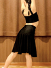 Enfants robes de danse latine filles noires ensemble jupe lycra spandex haut costume de danse