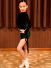 Enfants robes de danse latine filles noires Lycra Spandex jupe haut danseuse latine Costume de danse