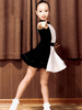 Enfants robes de danse latine filles noires Lycra Spandex robe danseuse latine vêtements de danse