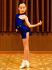 Enfants robes de danse latine robes bleu royal filles lycra spandex vêtements de danse latine
