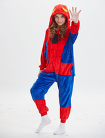 Enfants Spiderman Kigurumi Carnaval Onesie Pyjamas Rouge À Capuche Hiver Vêtements De Nuit Mascotte Animal Déguisements Halloween Costume Carnaval