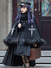 Ensemble 2 pièces Academic Lolita Oeillets à lacets noirs à manches longues et chemisier Tenues