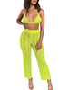 Ensemble 2 pièces avec bralette en tricot transparent avec pantalon