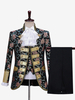 Ensemble Costume Vintage Rétro Imprimé Floral Médiéval Manches Longues Rétro Hommes