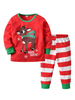 Ensemble de 2 pantalons à rayures rouges et pyjamas de Noël pour enfants Déguisements Halloween