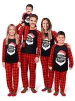 Ensemble de 2 pièces de pyjama de Noël en famille assorti en polyester imprimé floral à carreaux rouges