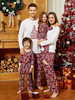 Ensemble de 2 pièces de pyjama de Noël familial assorti à motif à carreaux en polyester