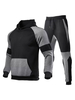 Ensemble de 2 pièces de vêtements de sport pour hommes à manches longues et à capuche noir tenue de sport