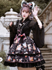Ensemble de 3 pièces Sweet Lolita JSK Robe noire sans manches à lacets Lolita Pull Jupes Tenues