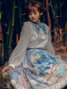 Ensemble de 5 pièces Lolita de style chinois Jupe bleu ciel clair Choker Polyester Tenues Lolita