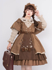 Ensemble De 6 Pièces Robe Lolita JSK Classique Marron Clair Steampunk Lolita Chic