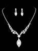 Ensemble de bijoux de mariage avec pendentif en argent avec strass percé et boucles doreilles