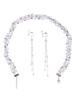 Ensemble de bijoux de mariage avec perles blanches; collier de mariée; boucles doreilles et bandeau