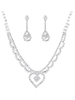 Ensemble de bijoux de mariage avec strass argent; boucles doreilles percées avec collier