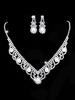 Ensemble de bijoux de mariage avec strass argenté collier de perles avec boucles d\