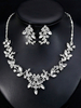 Ensemble de bijoux de mariage avec strass en argent et boucles doreilles