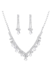 Ensemble de bijoux de mariage avec strass en argent et boucles doreilles pour la mariée
