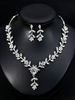 Ensemble de bijoux de mariage Boucles doreilles Collier Strass Accessoires de mariée