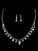 Ensemble de bijoux de mariage Boucles doreilles Collier Strass argent Accessoires de mariée