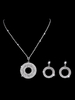 Ensemble de bijoux de mariage Boucles doreilles créoles argent et collier pendentif strass Ensemble de mariée