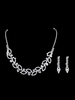 Ensemble de bijoux de mariage Boucles doreilles de feuille dargent et collier Ensemble de collier de mariée en strass