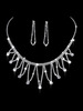 Ensemble de bijoux de mariage Boucles doreilles en argent et collier en strass Ensemble de collier de mariée creux