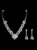 Ensemble de bijoux de mariage Boucles doreilles en argent et collier Ensemble de collier de mariée en strass