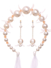 Ensemble de bijoux de mariage Champagne Peals Headpiece Earring Set For Bridal Party Headpieces Set