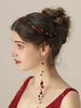Ensemble de bijoux de mariage Chapellerie rouge avec boucles doreilles pour la mariée