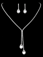 Ensemble de bijoux de mariage collier boucle d\oreille argent