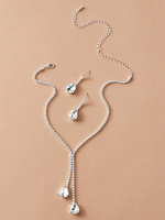 Ensemble de bijoux de mariage collier et boucle d\\