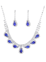 Ensemble de bijoux de mariage de la mariée avec strass en argent et boucles doreilles pour mariage